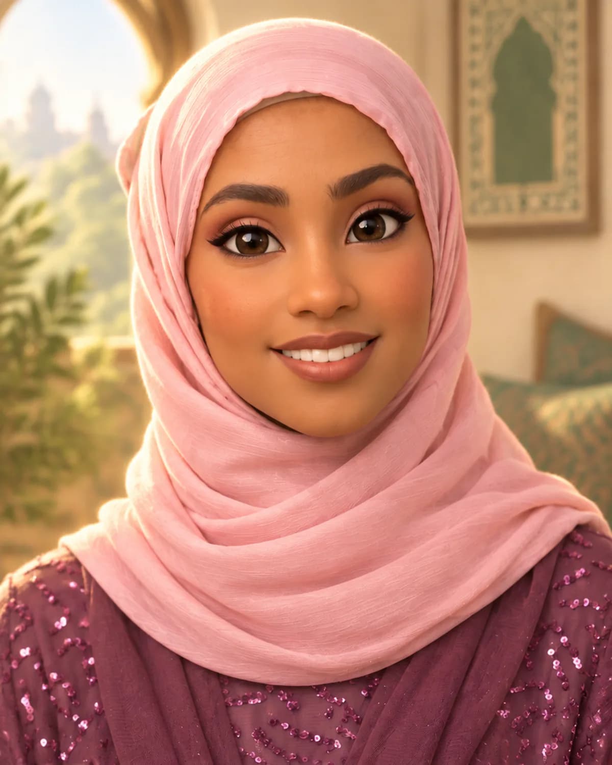 Illustrated portrait of Sitra Yusuf, founder of Niyyah North.